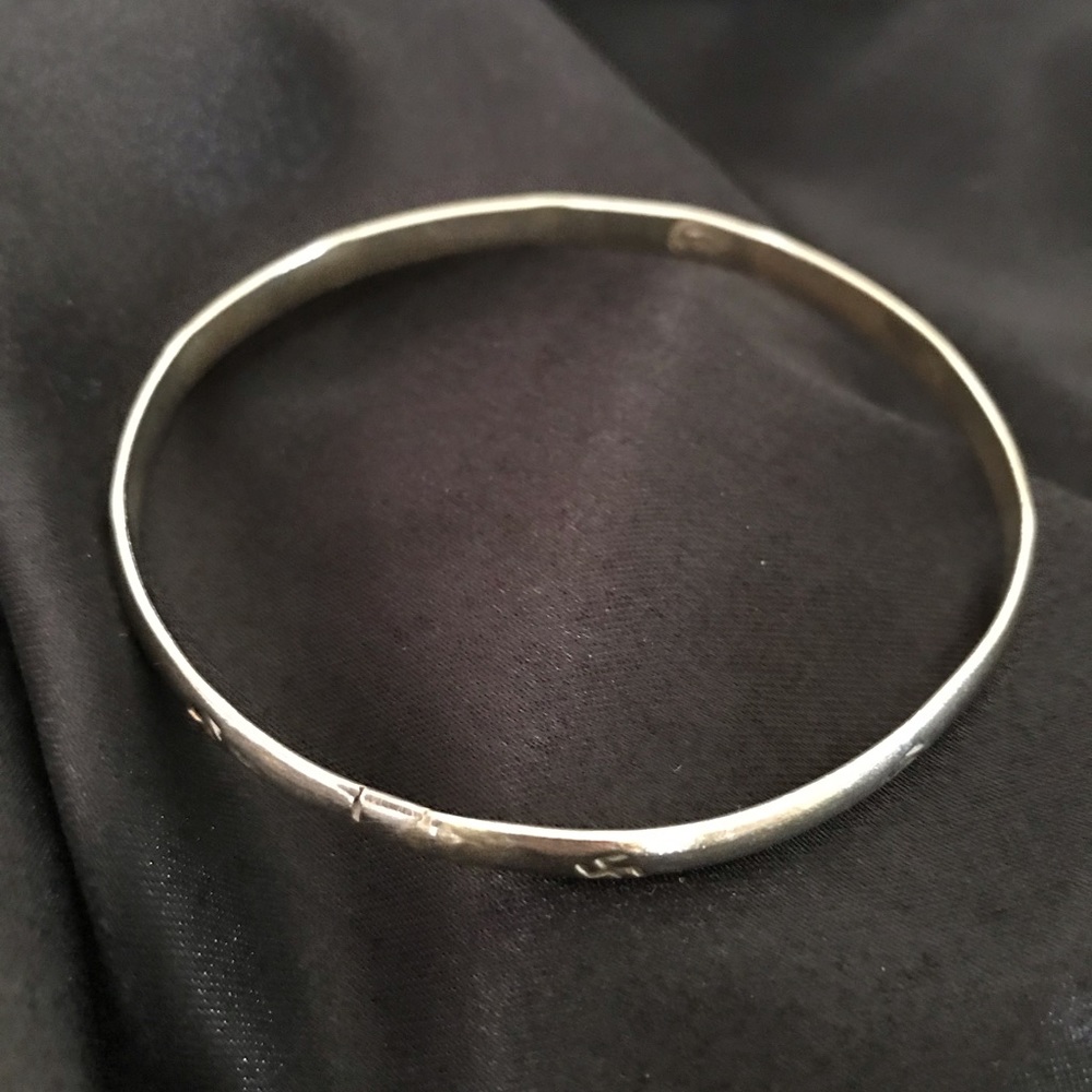 Silver Bangle Stackable Bracelet Vintage - image 5